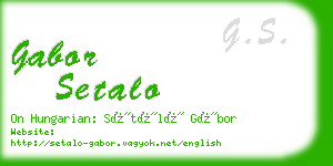 gabor setalo business card